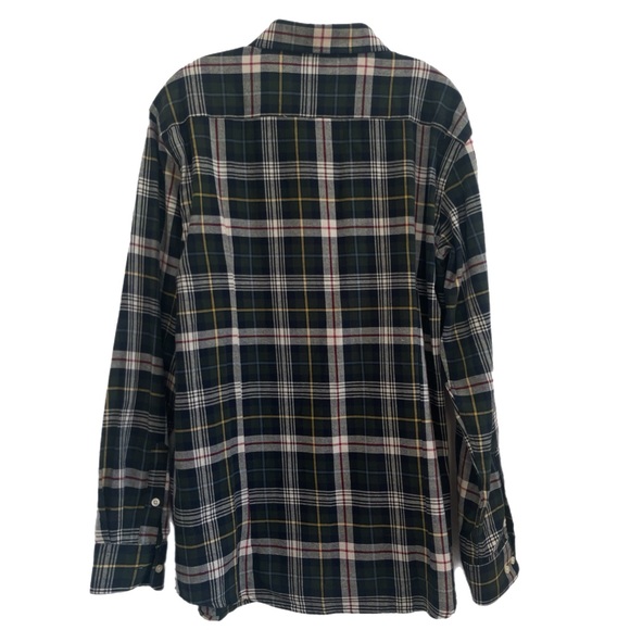 BLC Men’s Hunter Green & Navy Plaid Flannel Shirt - Picture 6 of 8